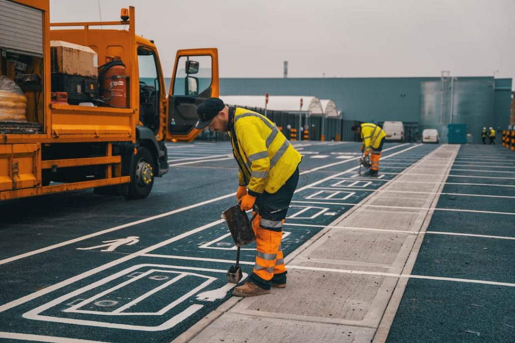 Painting car park lines