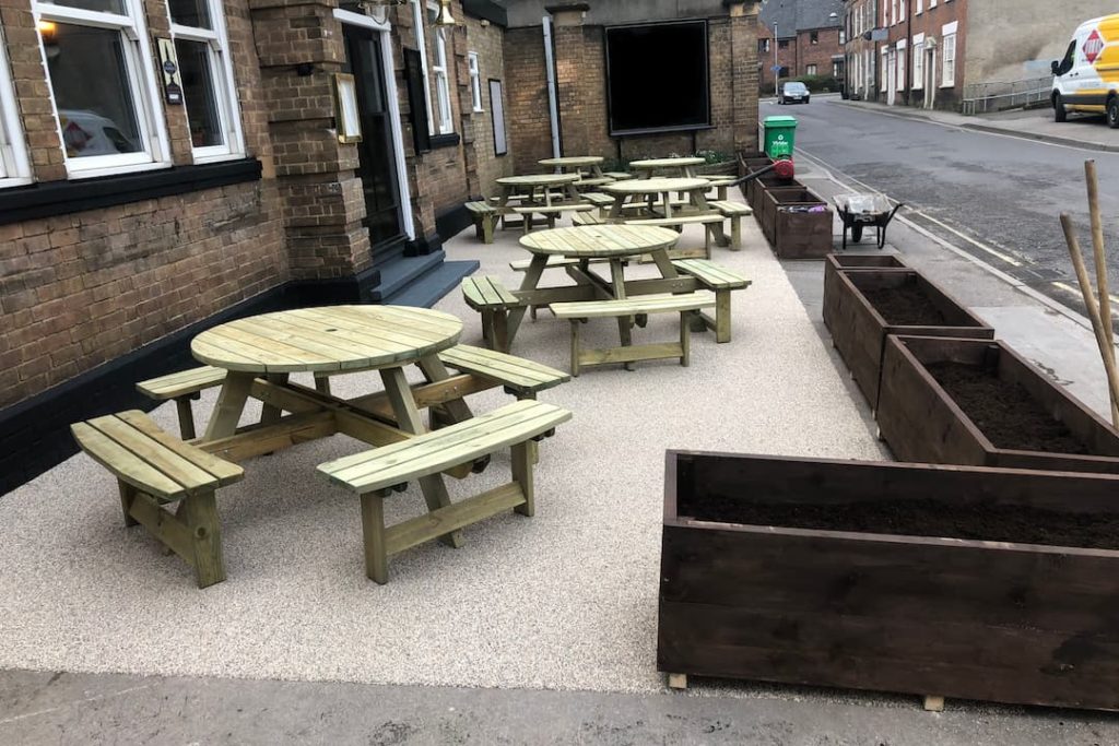 High friction surfacing outside a pub